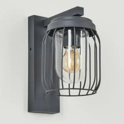 Lampes Vintages & Rétros-hofstein Applique murale d'extérieur Foothills Anthracite, 1 lumière