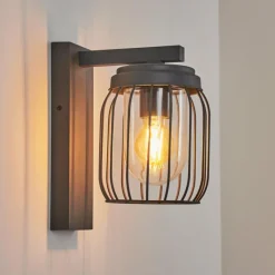 Lampes Vintages & Rétros-hofstein Applique murale d'extérieur Foothills Anthracite, 1 lumière