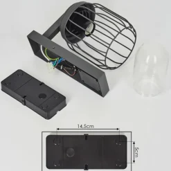 Lampes Vintages & Rétros-hofstein Applique murale d'extérieur Foothills Anthracite, 1 lumière, Détecteur de mouvement