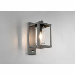 Luminaires Trio Applique murale d'extérieur Trio Lunga Anthracite, 1 lumière, Détecteur de mouvement