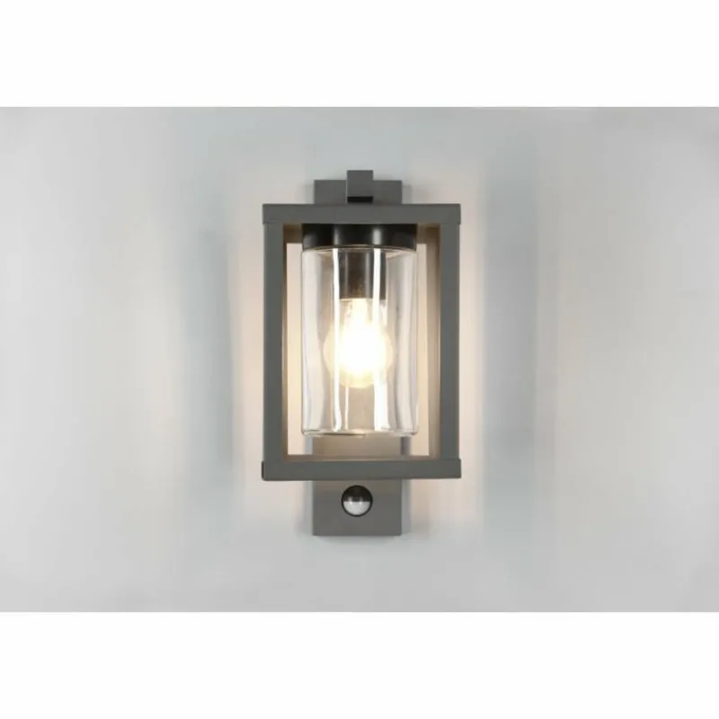 Luminaires Trio Applique murale d'extérieur Trio Lunga Anthracite, 1 lumière, Détecteur de mouvement