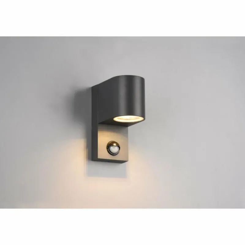 Luminaires Trio Applique murale d'extérieur Trio Roya Anthracite, 1 lumière, Détecteur de mouvement