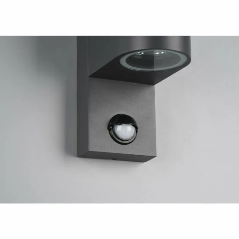 Luminaires Trio Applique murale d'extérieur Trio Roya Anthracite, 2 lumières, Détecteur de mouvement