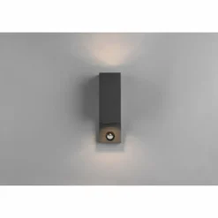 Luminaires Trio Applique murale d'extérieur Trio Roya Anthracite, 2 lumières, Détecteur de mouvement