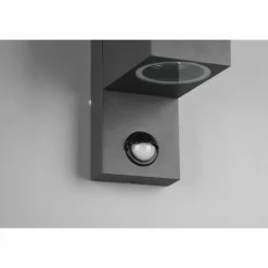 Luminaires Trio Applique murale d'extérieur Trio Roya Anthracite, 2 lumières, Détecteur de mouvement