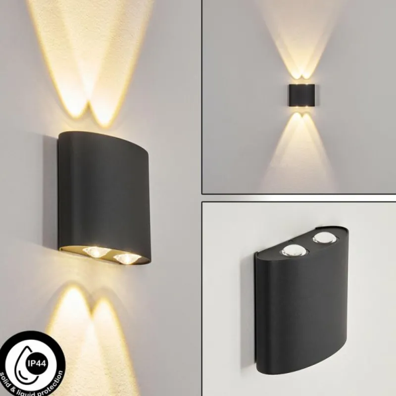 hofstein Applique murale d'extérieur Oiba LED Gris, 1 lumière