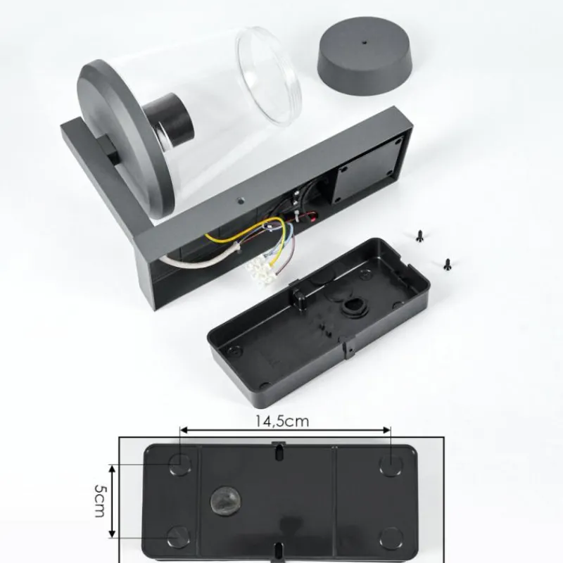 hofstein Applique murale d'extérieur Eloida Anthracite, 1 lumière, Détecteur de mouvement