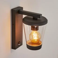 hofstein Applique murale d'extérieur Eloida Anthracite, 1 lumière, Détecteur de mouvement