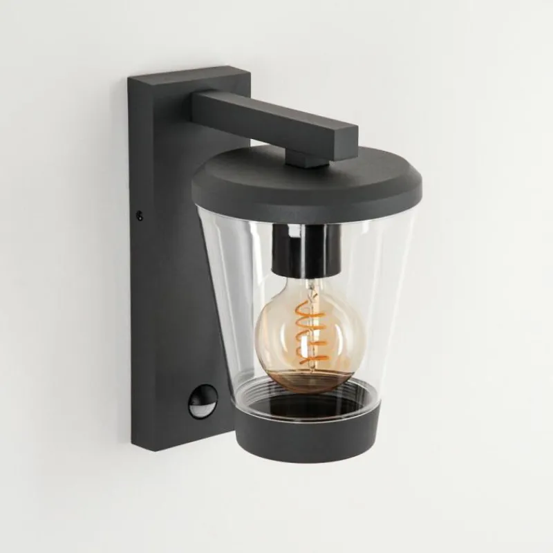 hofstein Applique murale d'extérieur Eloida Anthracite, 1 lumière, Détecteur de mouvement