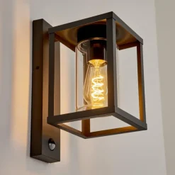 hofstein Applique murale d'extérieur Parkkola Anthracite, 1 lumière, Détecteur de mouvement