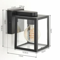 hofstein Applique murale d'extérieur Terioja Noir, 1 lumière