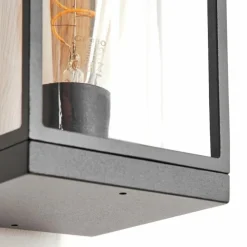 hofstein Applique murale d'extérieur Palanga Brun, Couleur bois, Noir, 1 lumière