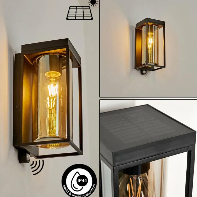 hofstein Applique murale d'extérieur Palanga LED Noir, 1 lumière, Détecteur de mouvement