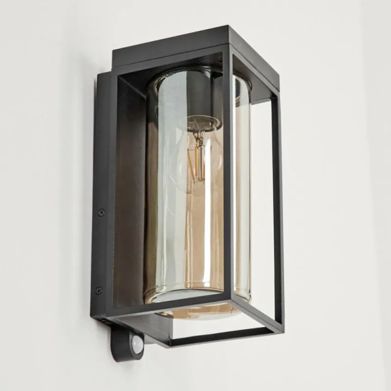 hofstein Applique murale d'extérieur Palanga LED Noir, 1 lumière, Détecteur de mouvement