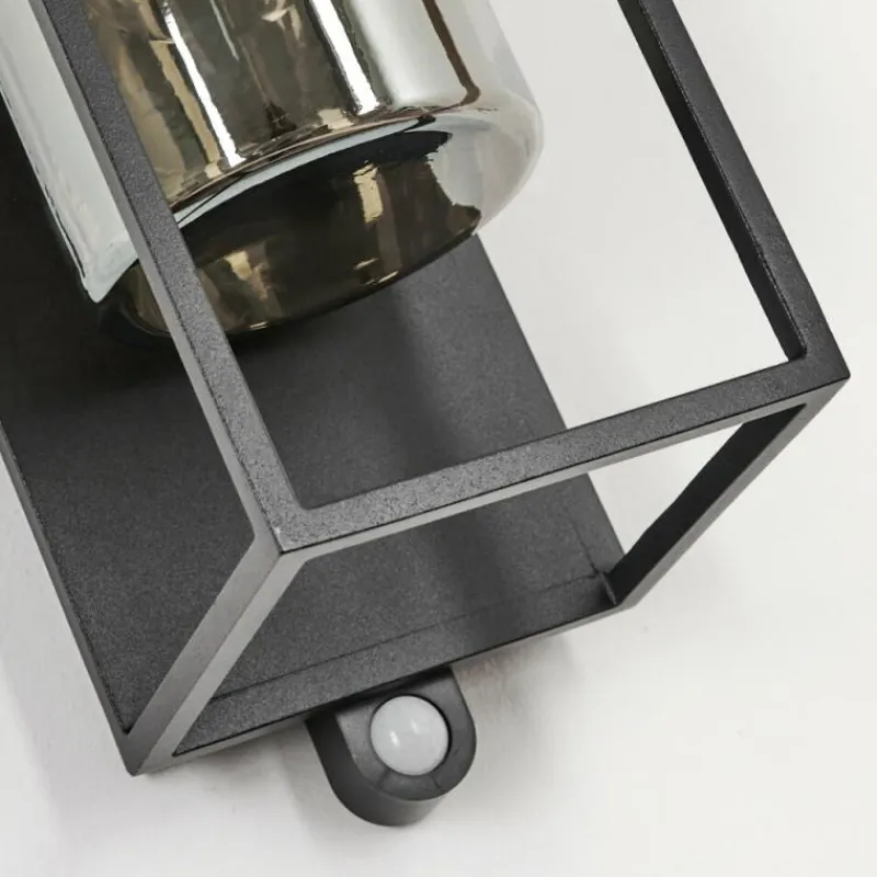 hofstein Applique murale d'extérieur Palanga LED Noir, 1 lumière, Détecteur de mouvement