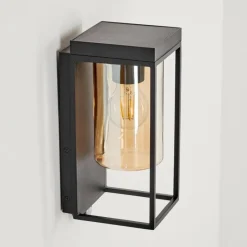 hofstein Applique murale d'extérieur Palanga LED Noir, 1 lumière, Détecteur de mouvement