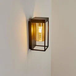 hofstein Applique murale d'extérieur Palanga LED Noir, 1 lumière, Détecteur de mouvement