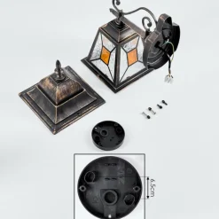 Luminaires Rustiques-hofstein Applique murale d'extérieur Halla Ancien, Or, Noir, 1 lumière