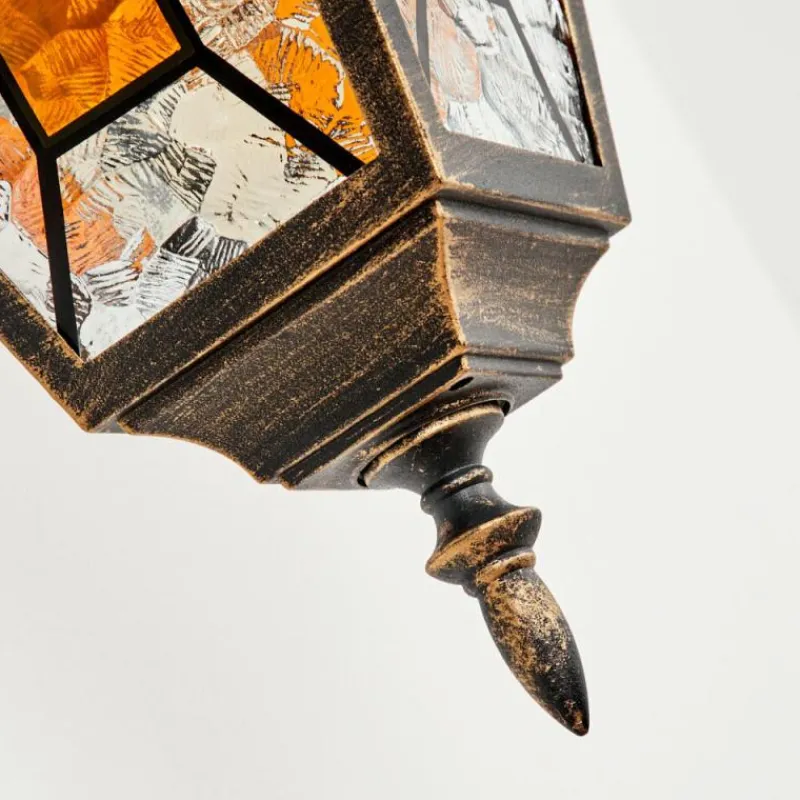 Luminaires Rustiques-hofstein Applique murale d'extérieur Halla Ancien, Or, Noir, 1 lumière