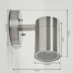 hofstein Applique murale d'extérieur Corneda Acier inoxydable, 1 lumière