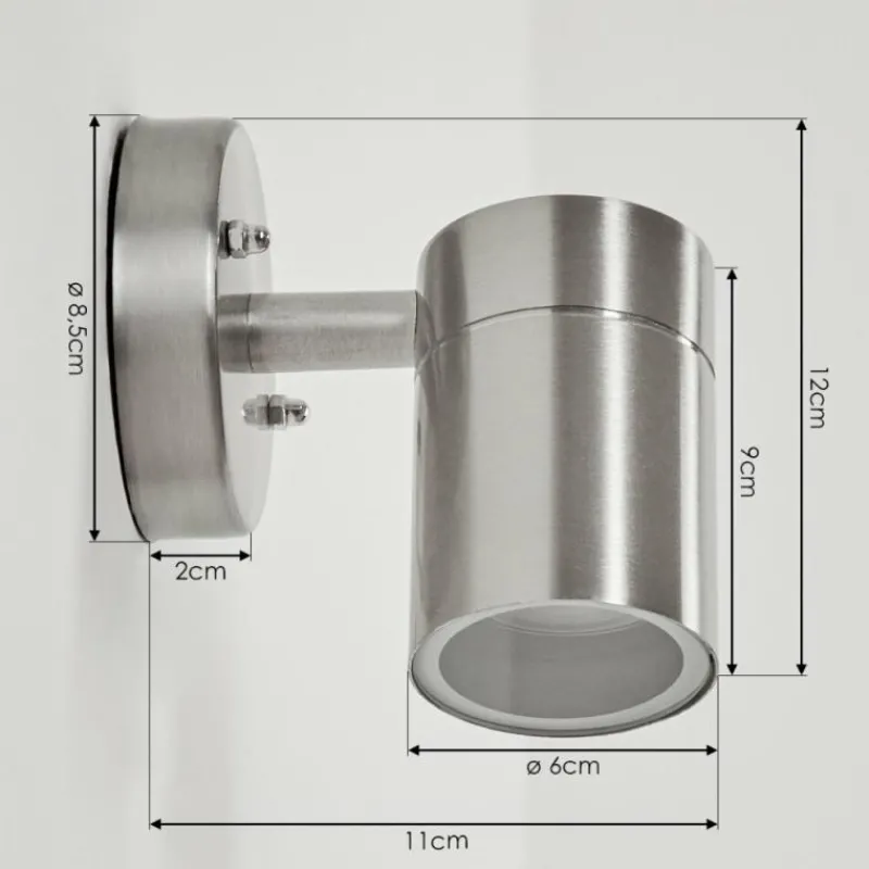hofstein Applique murale d'extérieur Corneda Acier inoxydable, 1 lumière