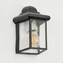 Lampes Vintages & Rétros-hofstein Applique murale d'extérieur Murto Noir, Blanc, 1 lumière