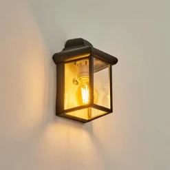 Lampes Vintages & Rétros-hofstein Applique murale d'extérieur Murto Noir, Blanc, 1 lumière