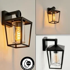 hofstein Applique murale d'extérieur Heinonen Noir, 1 lumière