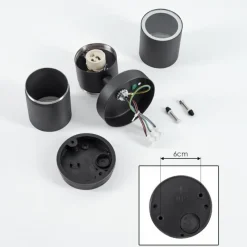 hofstein Applique murale d'extérieur Koila Noir, 2 lumières