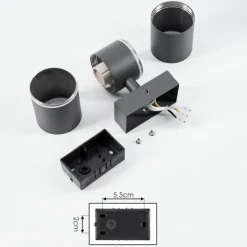 hofstein Applique murale d'extérieur Simola Anthracite, 2 lumières