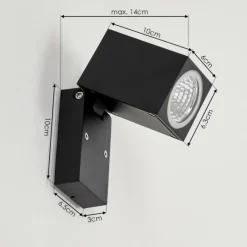 hofstein Applique murale d'extérieur Holiseva LED Noir, 1 lumière