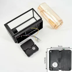 hofstein Applique murale d'extérieur Palanga Brun, Couleur bois, Noir, 1 lumière