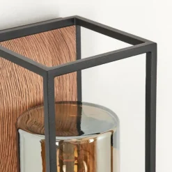 hofstein Applique murale d'extérieur Palanga Brun, Couleur bois, Noir, 1 lumière