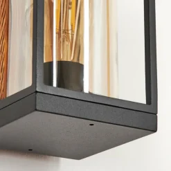 hofstein Applique murale d'extérieur Palanga Brun, Couleur bois, Noir, 1 lumière