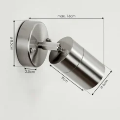 hofstein Applique murale d'extérieur Corneda Acier inoxydable, 1 lumière