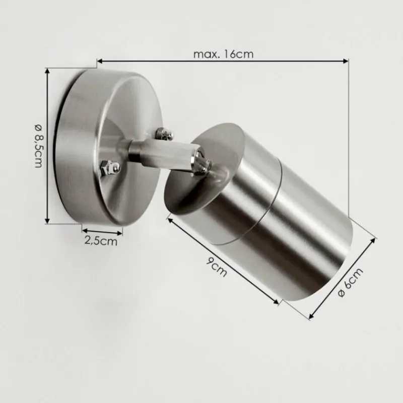 hofstein Applique murale d'extérieur Corneda Acier inoxydable, 1 lumière