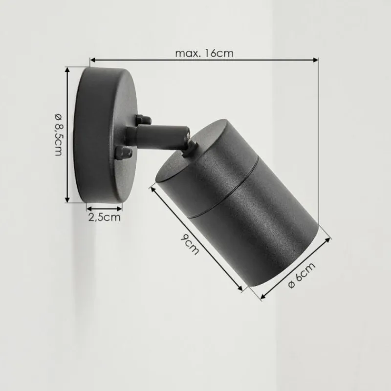 hofstein Applique murale d'extérieur Corneda Noir, 1 lumière