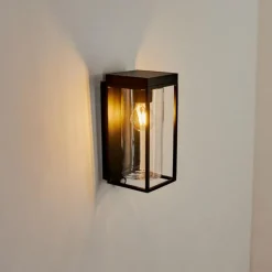 hofstein Applique murale d'extérieur Palanga LED Noir, 1 lumière, Détecteur de mouvement