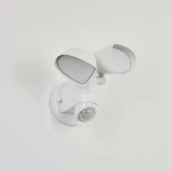 hofstein Applique murale d'extérieur Langra LED Blanc, 2 lumières, Détecteur de mouvement