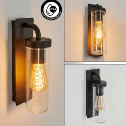 Lampes Vintages & Rétros-hofstein Applique murale d'extérieur Svartgrund Noir, 1 lumière