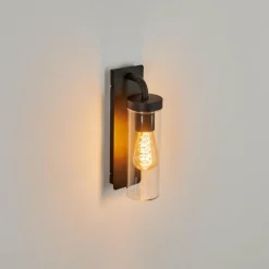 Lampes Vintages & Rétros-hofstein Applique murale d'extérieur Svartgrund Noir, 1 lumière