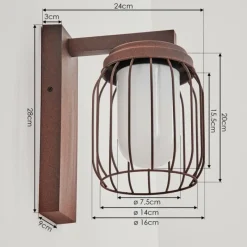 hofstein Applique murale d'extérieur Foothills Rouille, 1 lumière