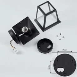 Lampes Vintages & Rétros-hofstein Applique murale d'extérieur Helmela Noir, 1 lumière