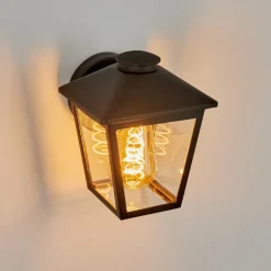 Lampes Vintages & Rétros-hofstein Applique murale d'extérieur Helmela Noir, 1 lumière