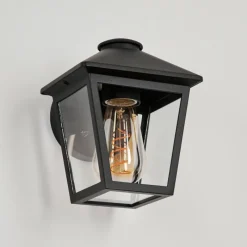 Lampes Vintages & Rétros-hofstein Applique murale d'extérieur Helmela Noir, 1 lumière