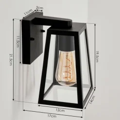 Lampes Vintages & Rétros-hofstein Applique murale d'extérieur Juanico Noir, 1 lumière