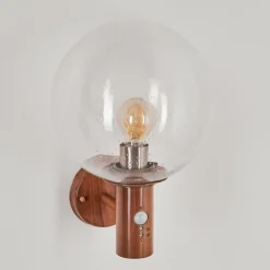 Lampes Vintages & Rétros-hofstein Applique murale d'extérieur Bubodefo Brun, Couleur bois, 1 lumière, Détecteur de mouvement