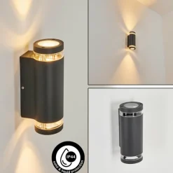 hofstein Applique murale d'extérieur Poupas Anthracite, 2 lumières