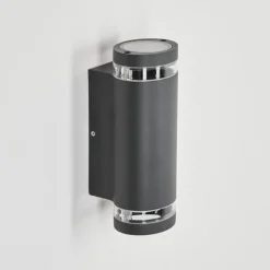 hofstein Applique murale d'extérieur Poupas Anthracite, 2 lumières