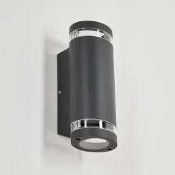 hofstein Applique murale d'extérieur Poupas Anthracite, 2 lumières